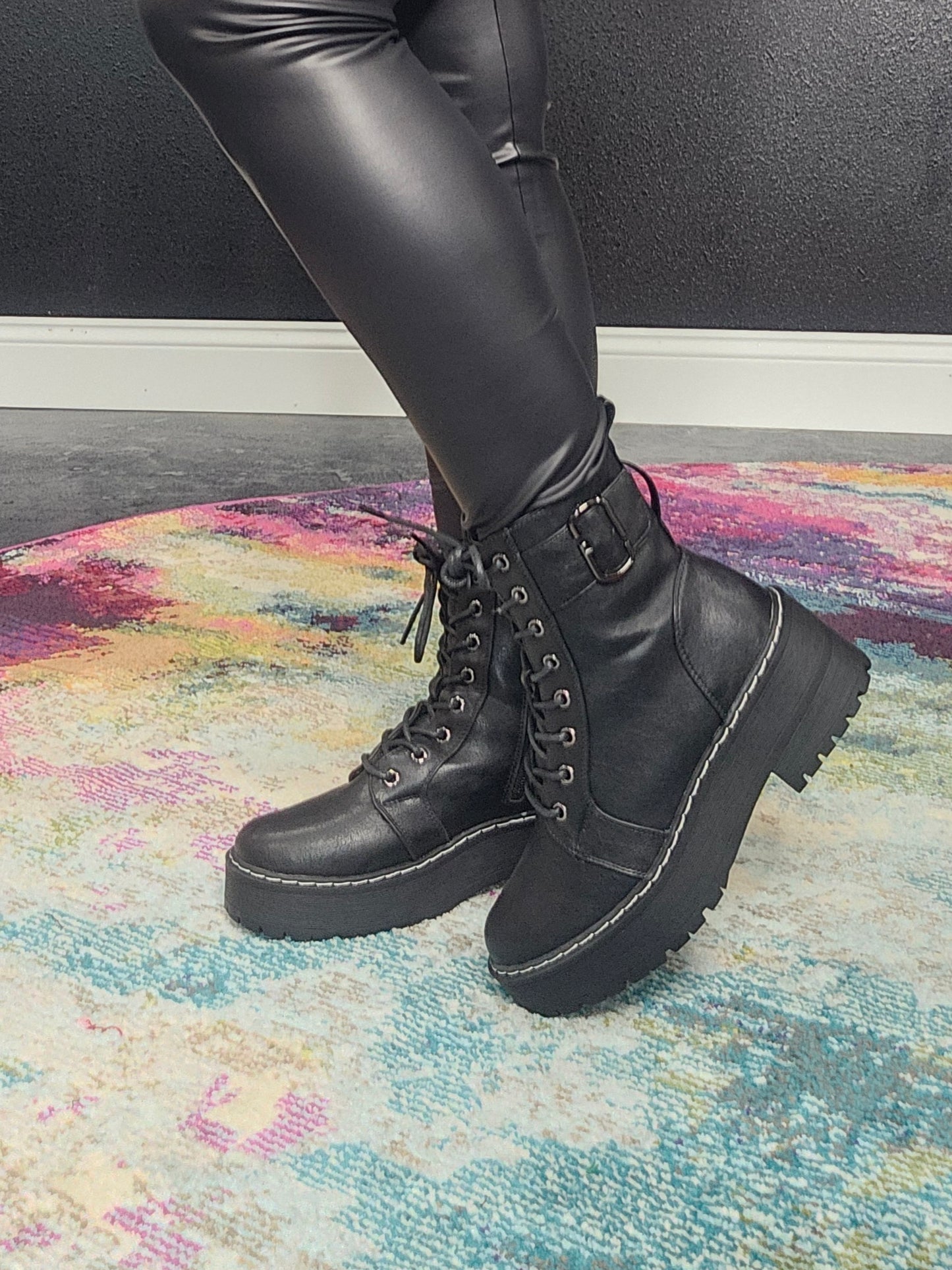 Forever Chunky Platform Combat Booties