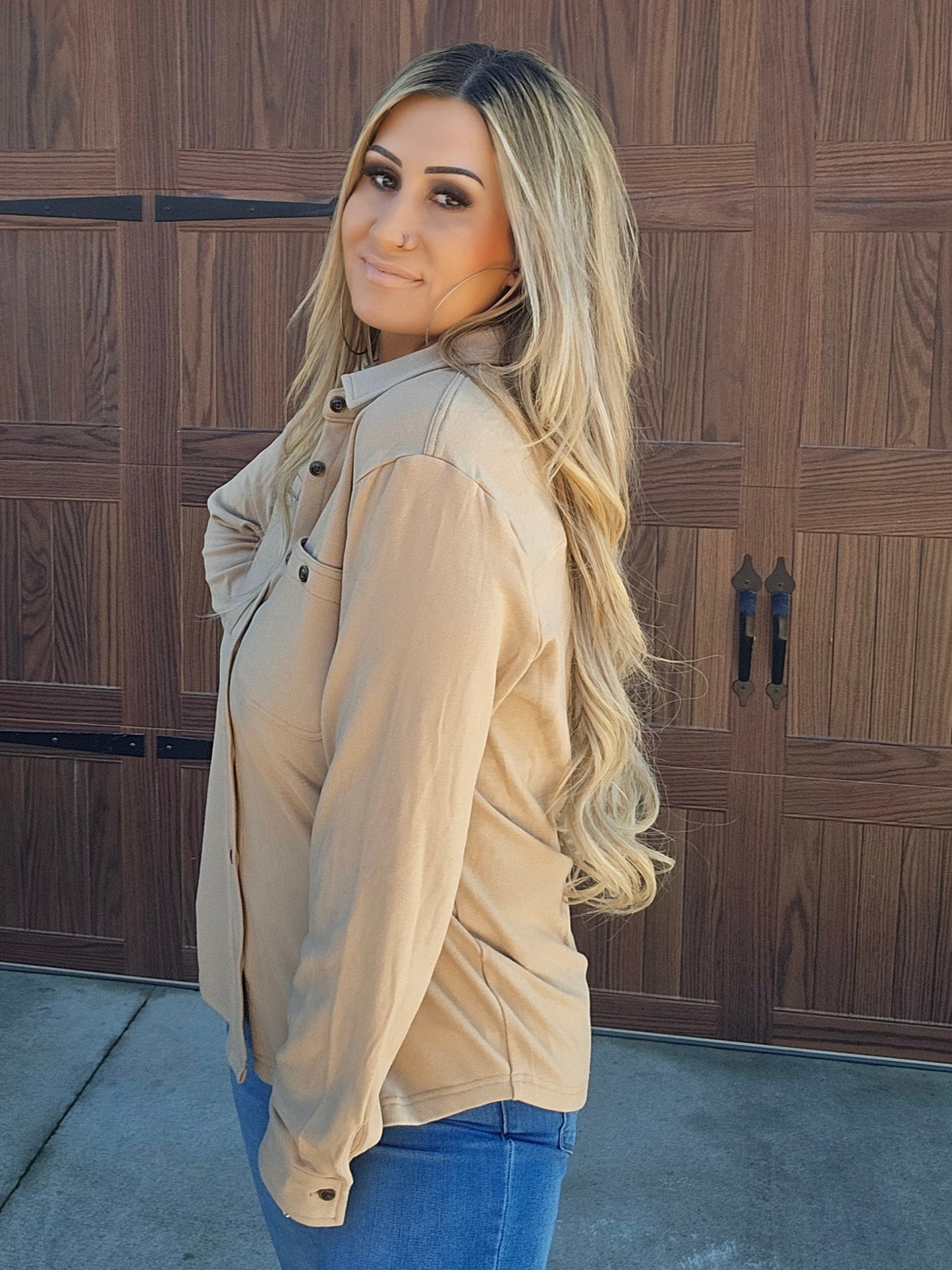 Tan Button Up