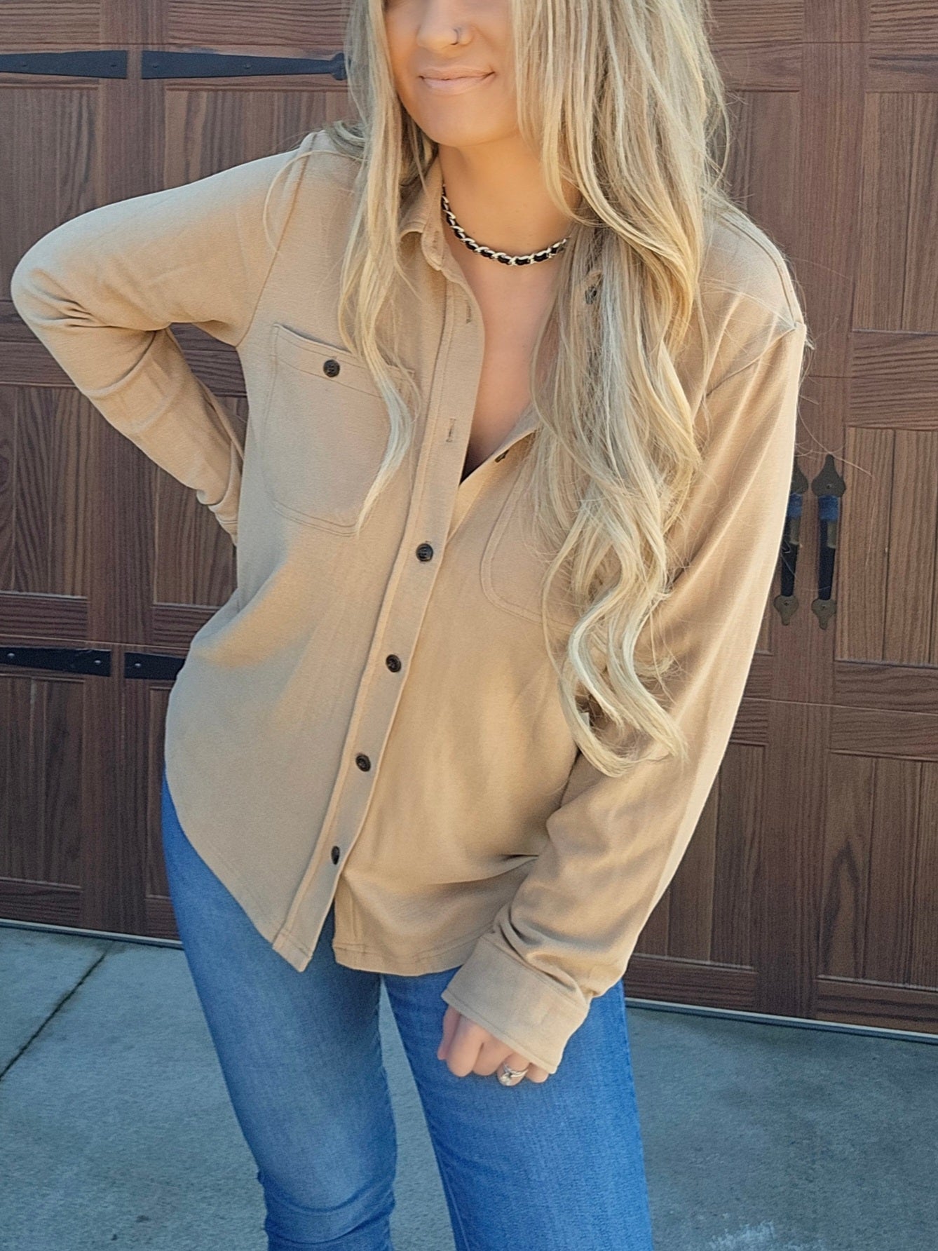 Tan Button Up