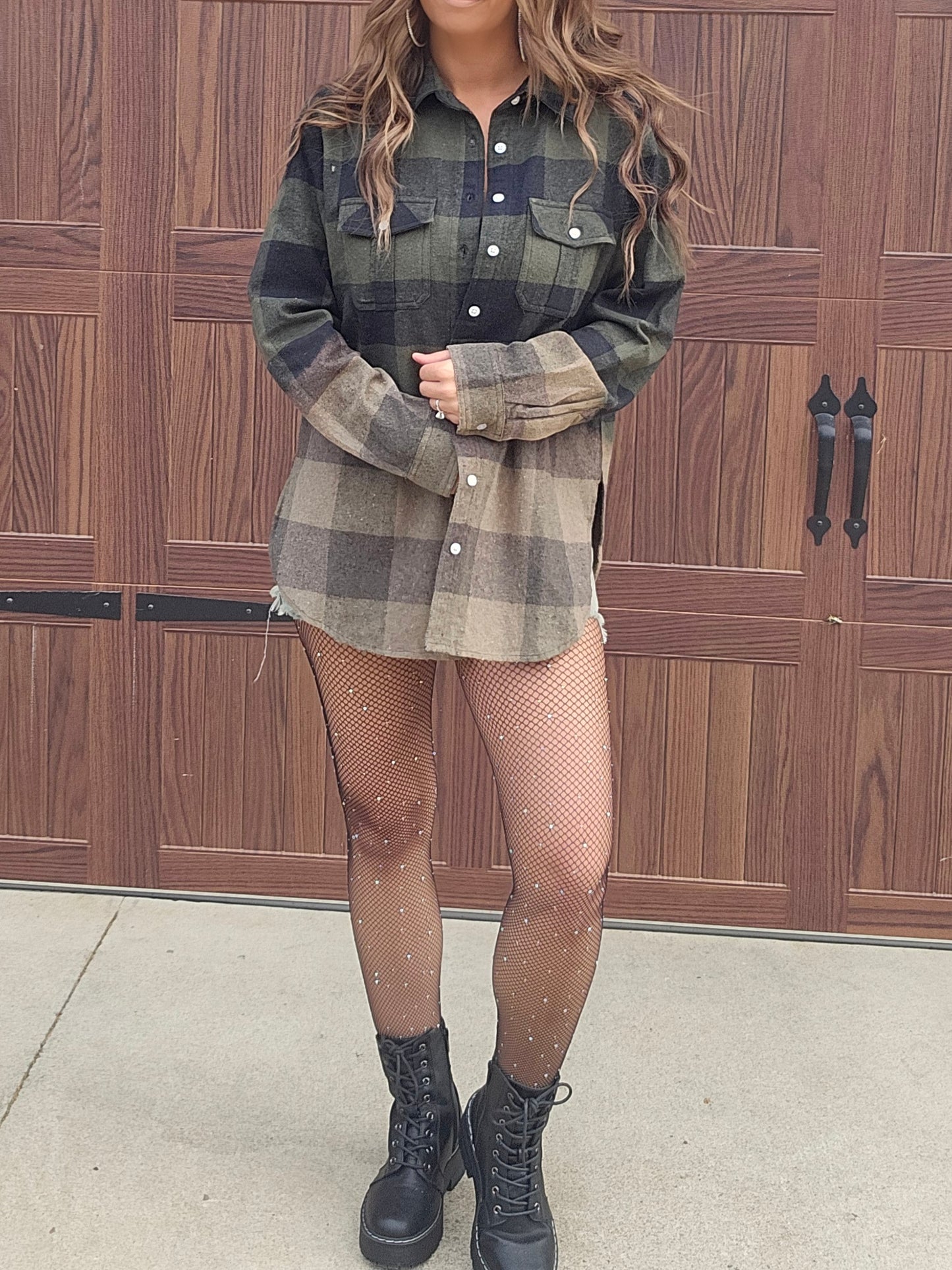 Dark Green & Black Plaid Flannel