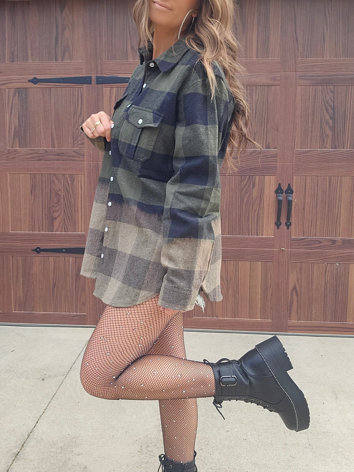 Dark Green & Black Plaid Flannel