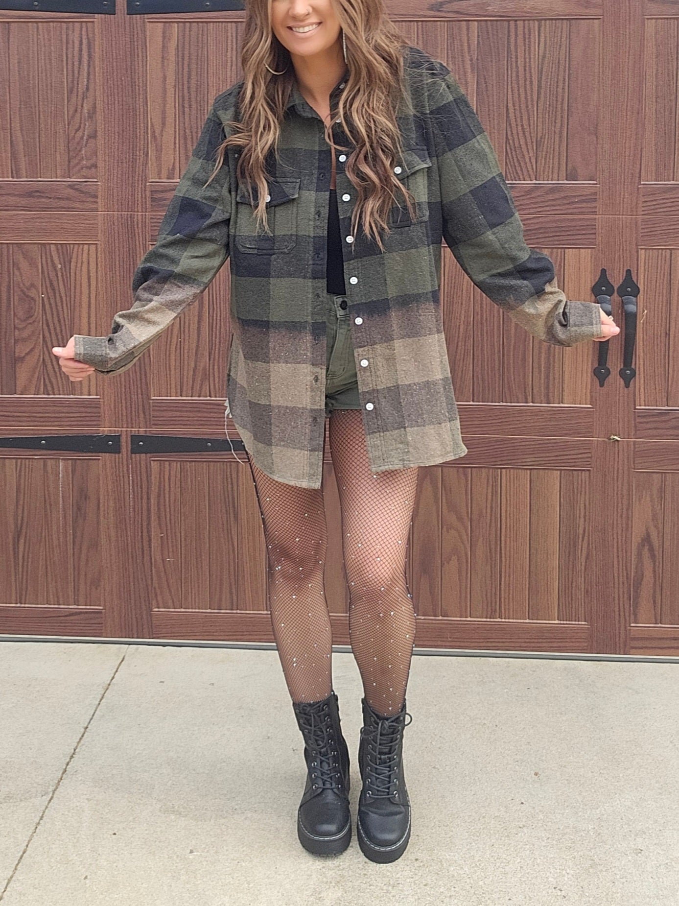 Dark Green & Black Plaid Flannel