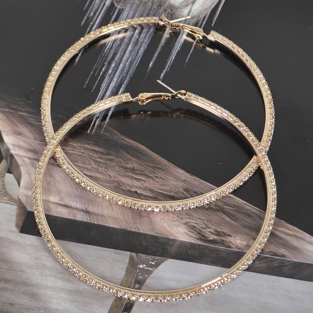 Double Rhinestone Hoop Earring