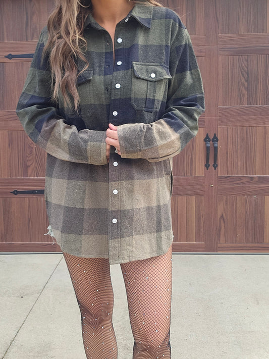 Dark Green & Black Plaid Flannel