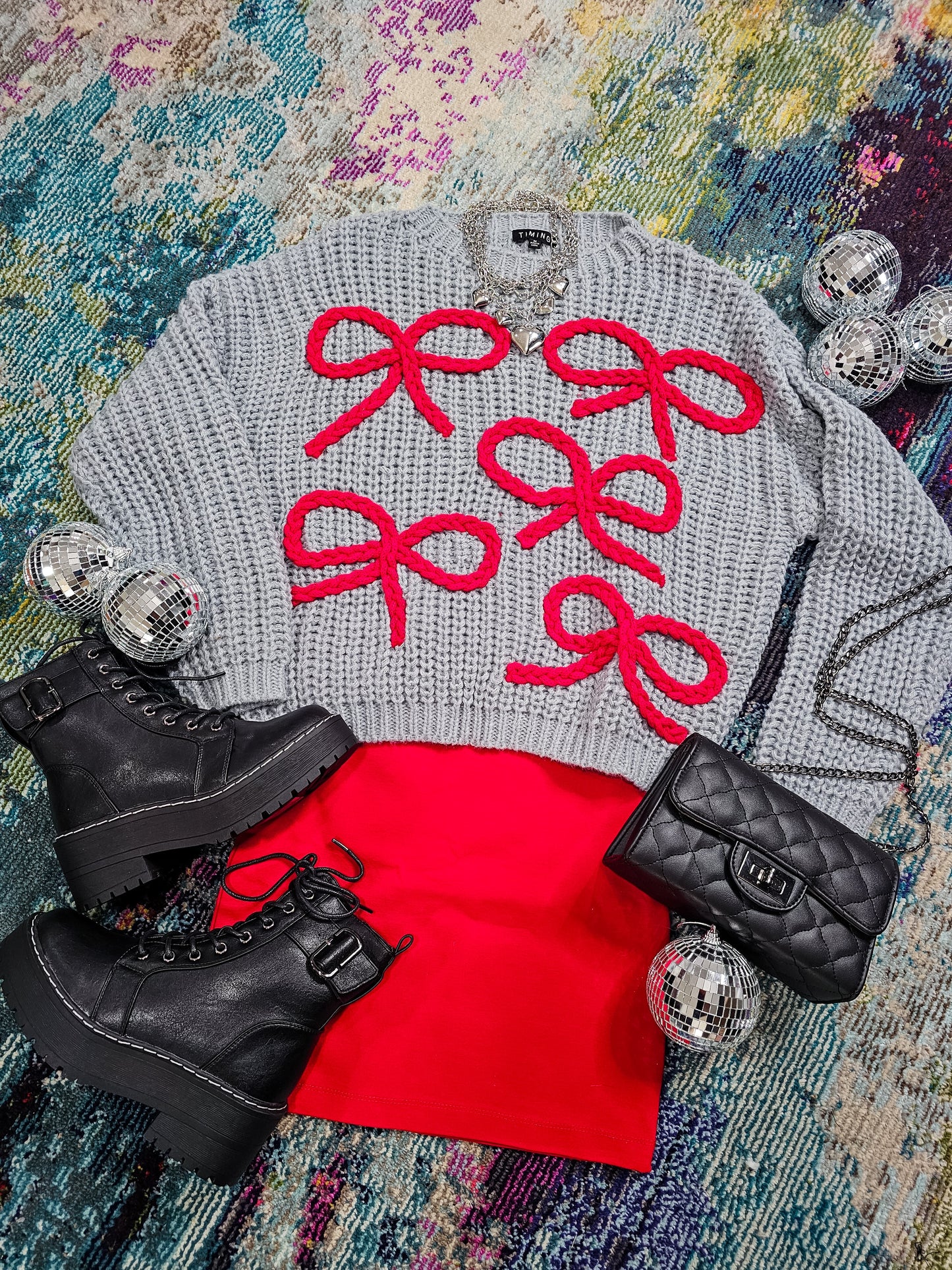 Sugarplum Bow Knit Sweater