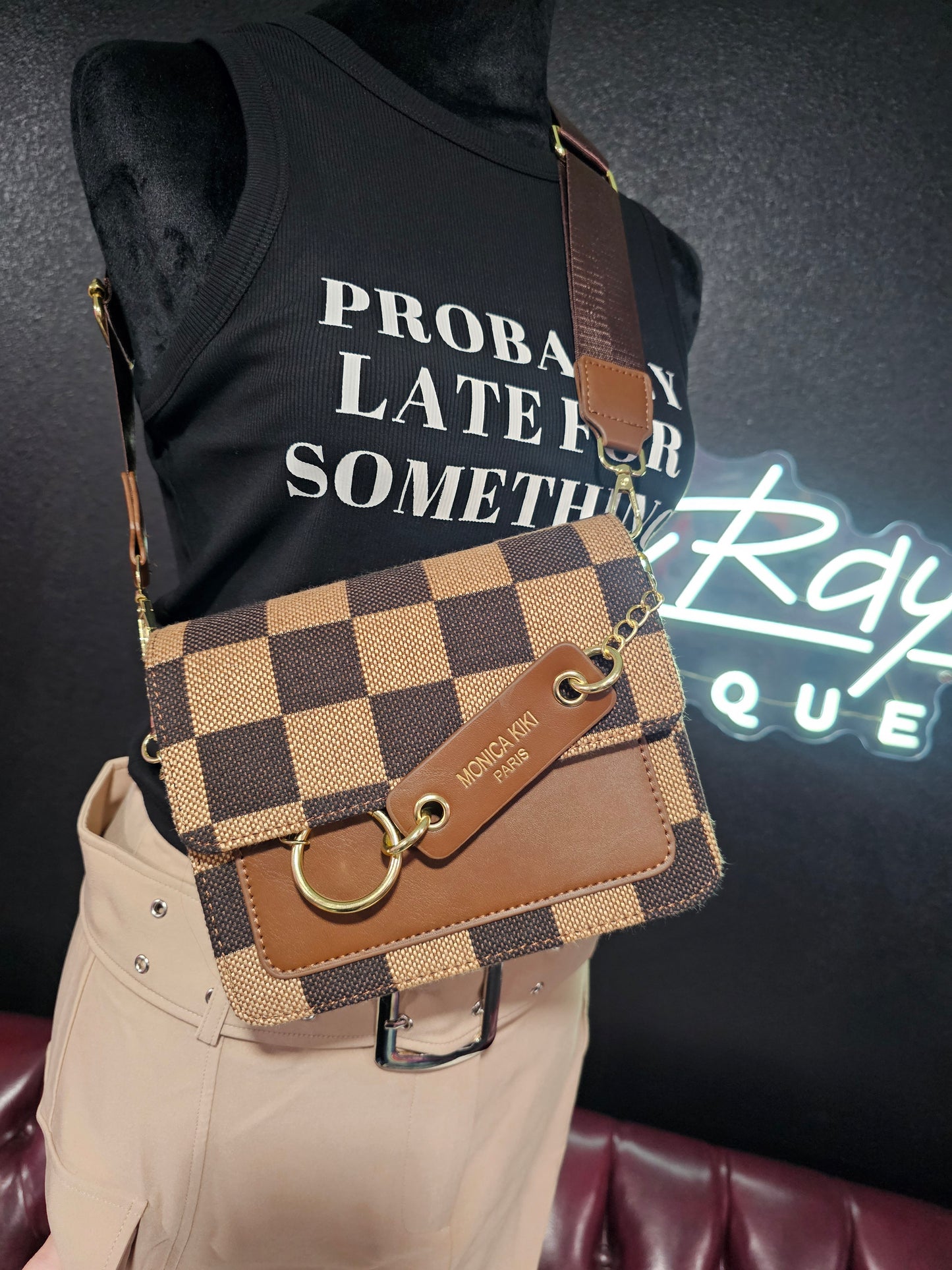 Checkered Crossbody Bag