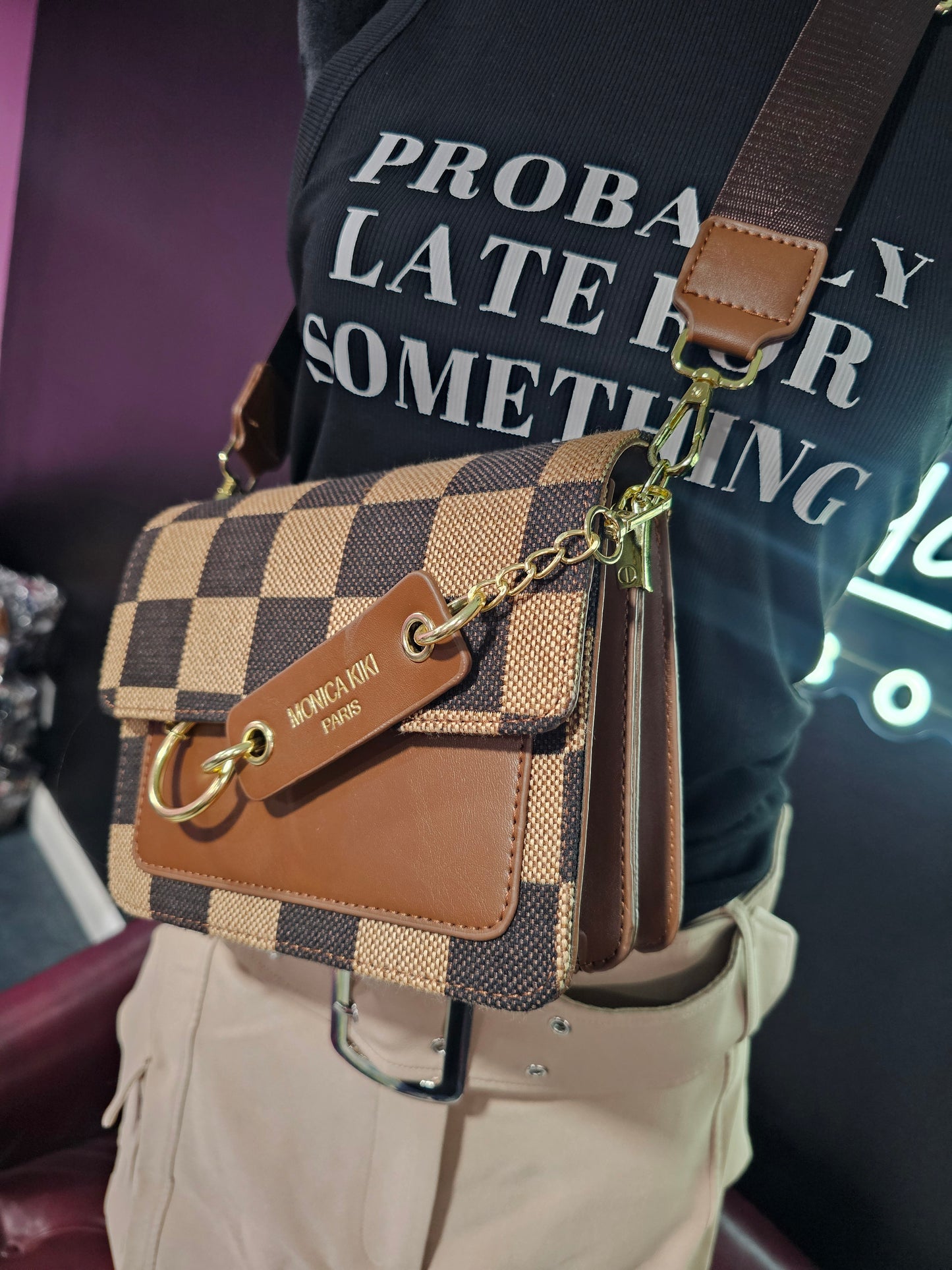 Checkered Crossbody Bag