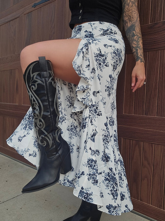 Knee High Raven Western Boot
