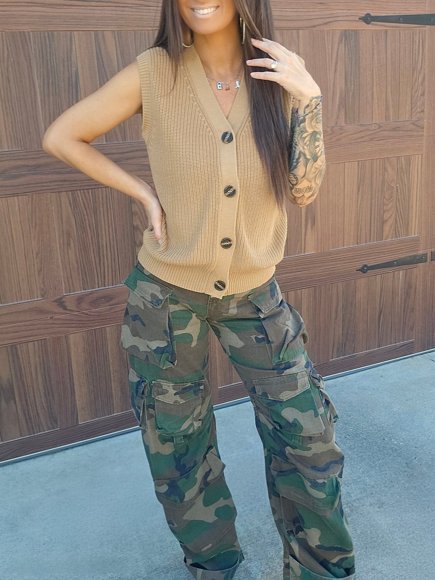 Hip Hop Style Camouflage Jeans