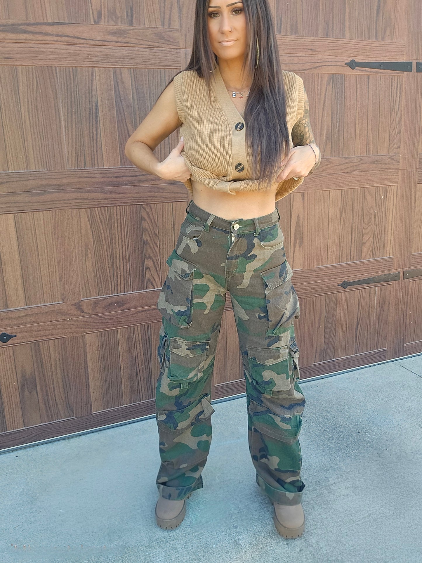 Hip Hop Style Camouflage Jeans