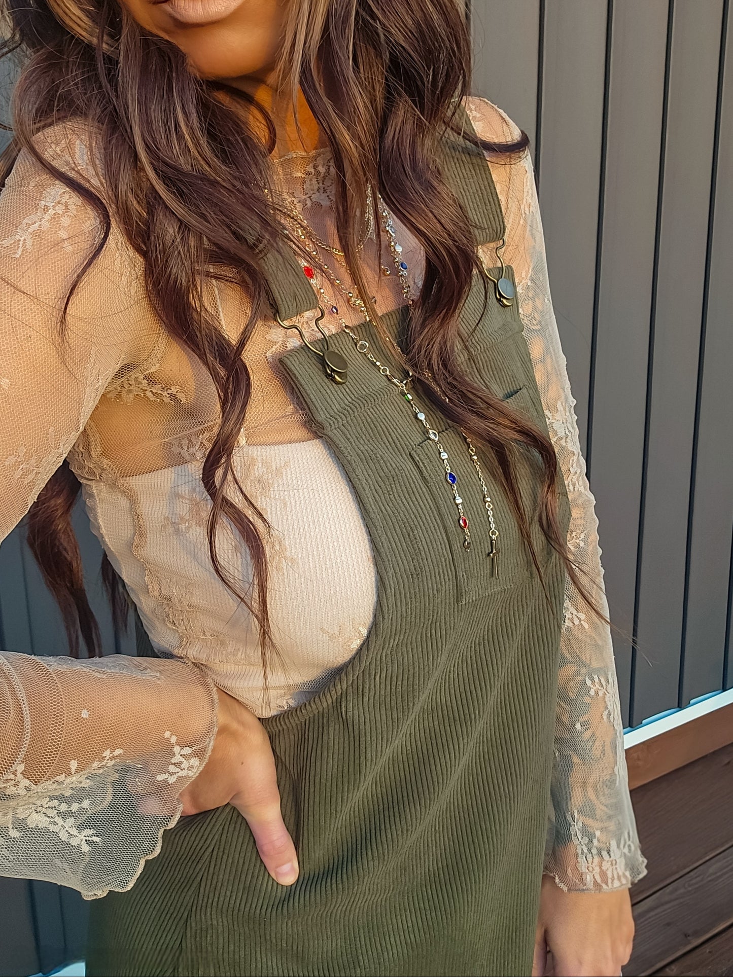 Corduroy Overall Dress