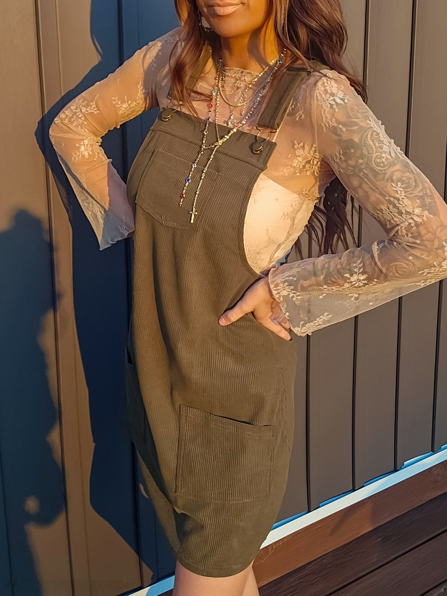 Corduroy Overall Dress